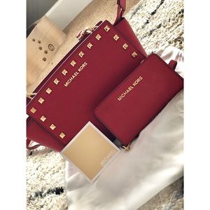 ❗️Michael Kors Studded Selma SET! (Cherry)